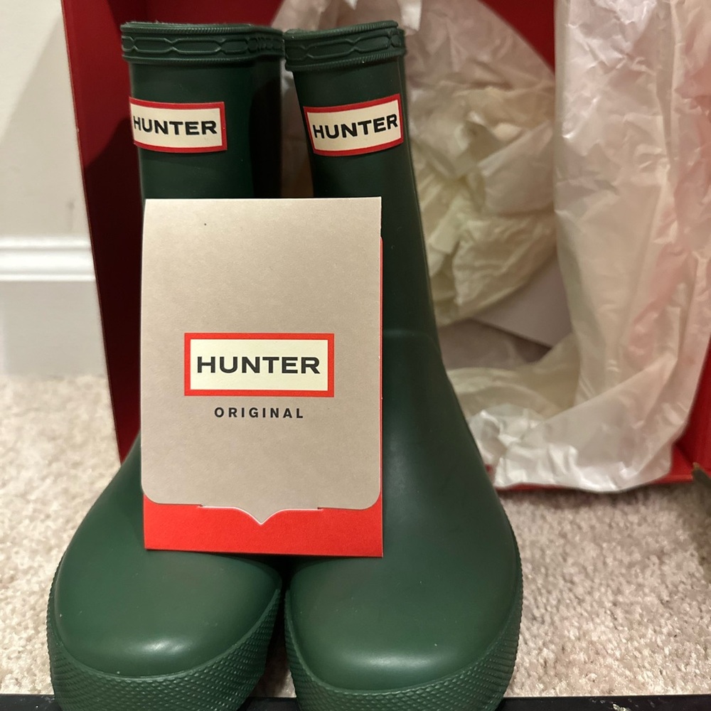 Kids Hunter Original Dark Green Ankle Boots